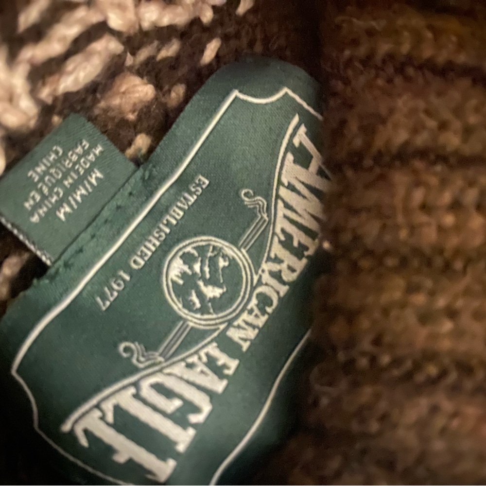 American Eagle Brown and White Patterned Sweater - Picture 2 of 2